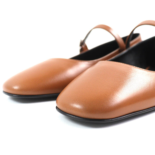 HERMES Ballet shoes 242047Z Main: Leather Maron Alzan Jane Women 36 Used Authentic