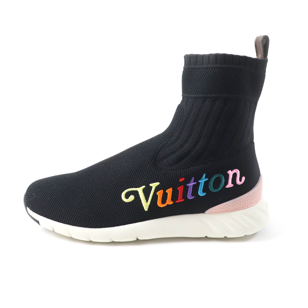 LOUIS VUITTON sneakers fabric black Aftergame Line Women 37 1/2 Used Authentic