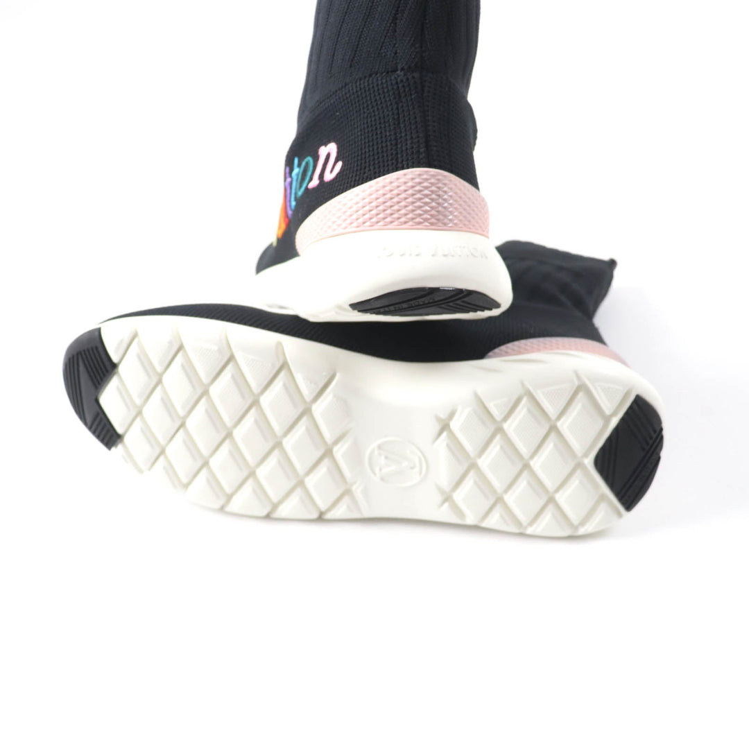 LOUIS VUITTON sneakers fabric black Aftergame Line Women 37 1/2 Used Authentic