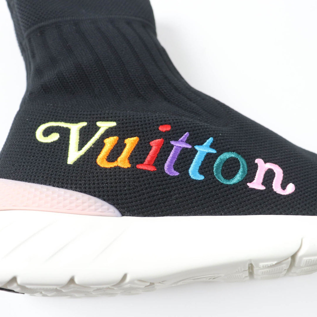 LOUIS VUITTON sneakers fabric black Aftergame Line Women 37 1/2 Used Authentic