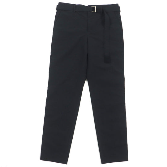 Sacai Pants 23-03143M Outer: 100% polyester, Lining: 100% cupra, Part: 100% polyester, Part: 100% cotton black Matte Tatteta Punts mens 1 Used Authentic