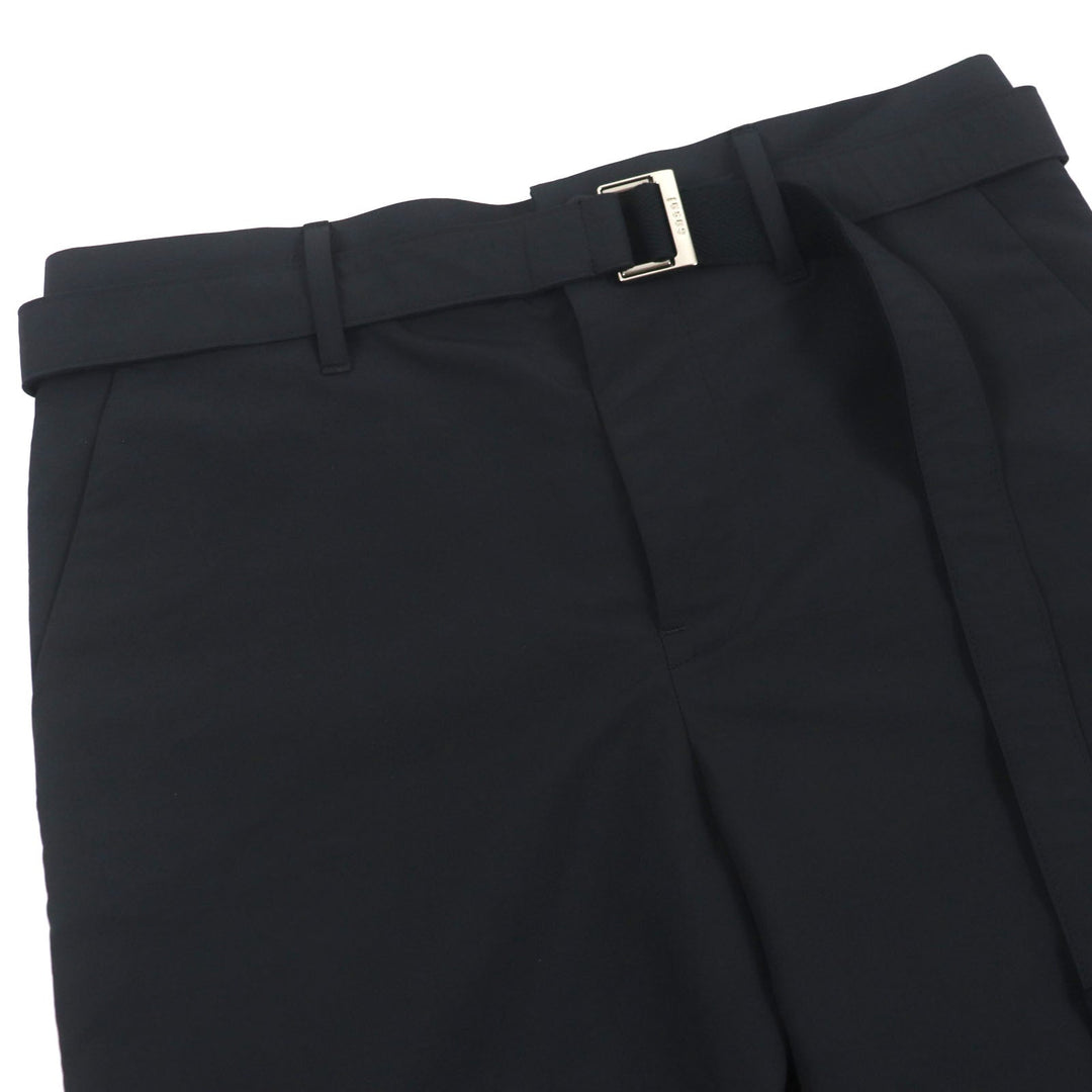 Sacai Pants 23-03143M Outer: 100% polyester, Lining: 100% cupra, Part: 100% polyester, Part: 100% cotton black Matte Tatteta Punts mens 1 Used Authentic