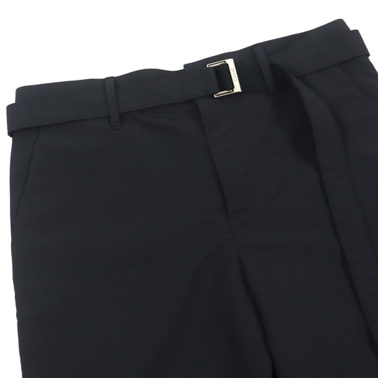 Sacai Pants 23-03143M Outer: 100% polyester, Lining: 100% cupra, Part: 100% polyester, Part: 100% cotton black Matte Tatteta Punts mens 1 Used Authentic