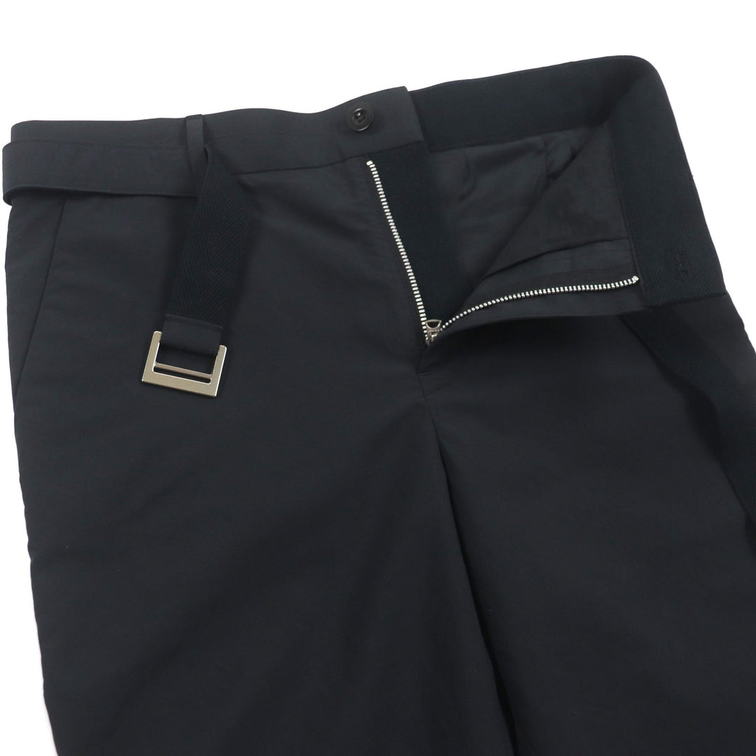 Sacai Pants 23-03143M Outer: 100% polyester, Lining: 100% cupra, Part: 100% polyester, Part: 100% cotton black Matte Tatteta Punts mens 1 Used Authentic