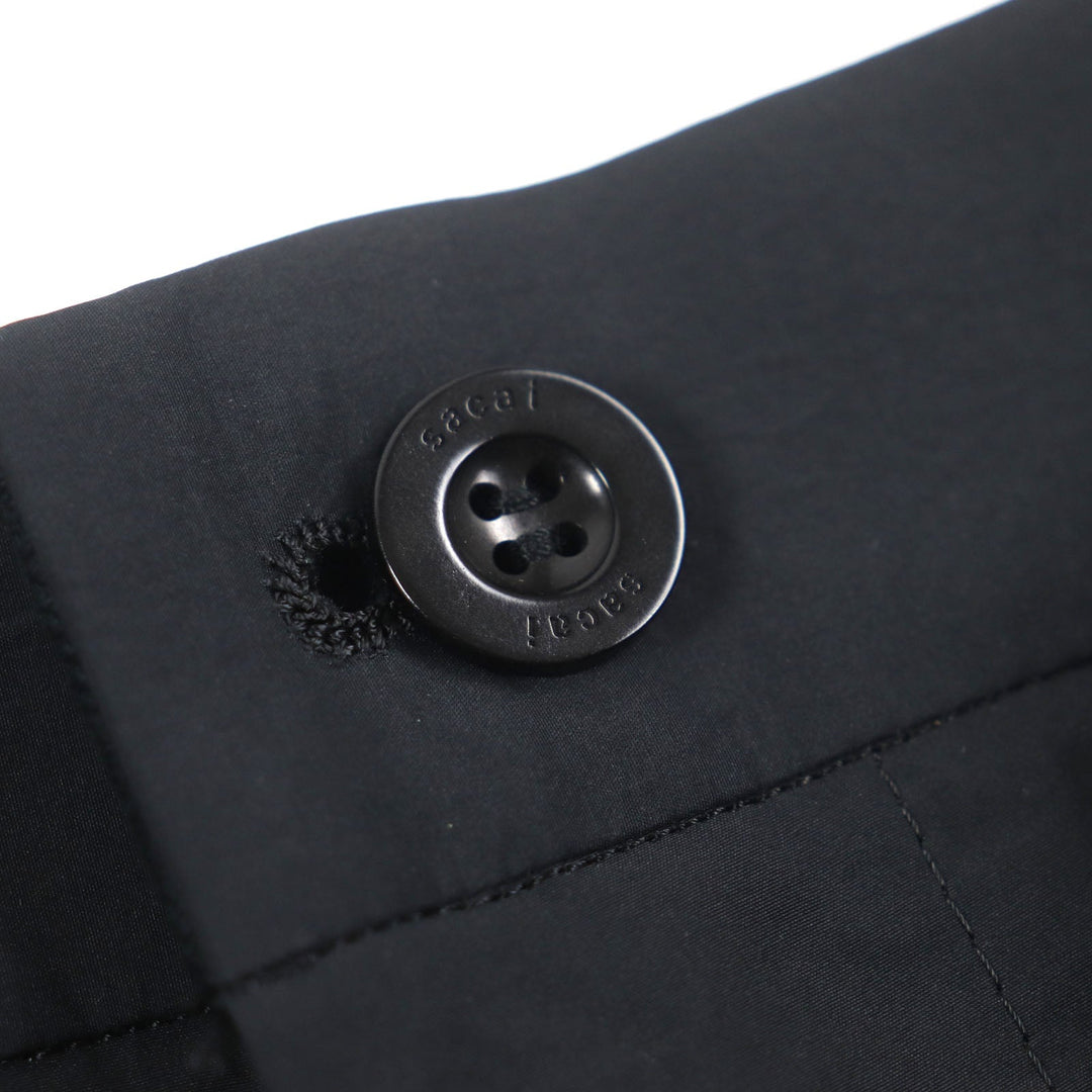 Sacai Pants 23-03143M Outer: 100% polyester, Lining: 100% cupra, Part: 100% polyester, Part: 100% cotton black Matte Tatteta Punts mens 1 Used Authentic