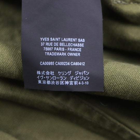 SAINT LAURENT PARIS Military jacket 598812 Outer: 77% cotton, Outer: 23% linen, Lining: 100% cotton, Part: polyester khaki mens 46 Used Authentic