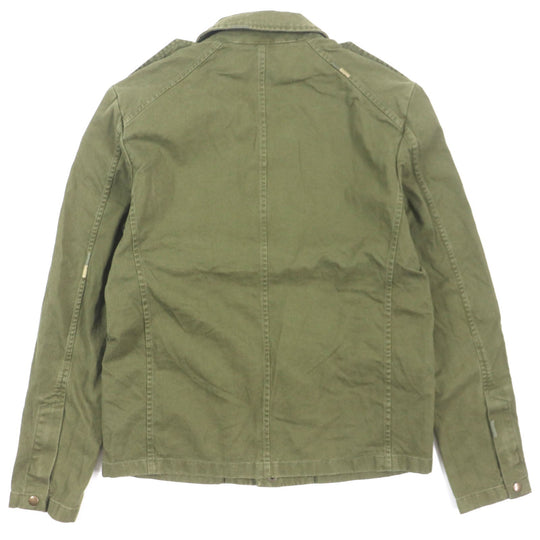 SAINT LAURENT PARIS Military jacket 598812 Outer: 77% cotton, Outer: 23% linen, Lining: 100% cotton, Part: polyester khaki mens 46 Used Authentic