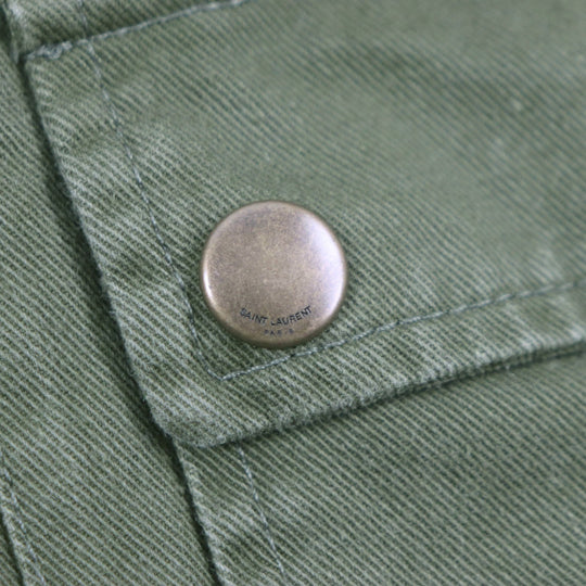 SAINT LAURENT PARIS Military jacket 598812 Outer: 77% cotton, Outer: 23% linen, Lining: 100% cotton, Part: polyester khaki mens 46 Used Authentic