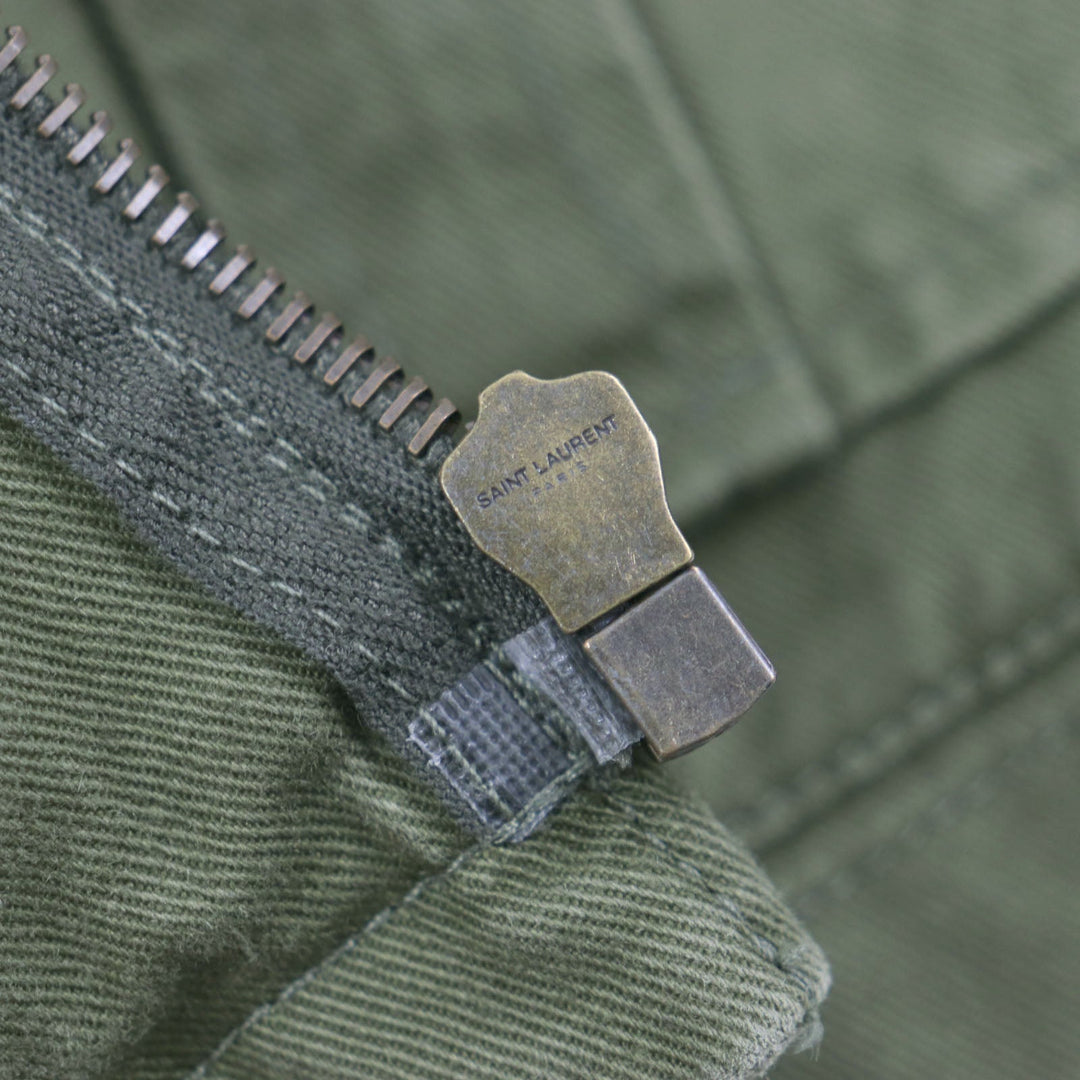 SAINT LAURENT PARIS Military jacket 598812 Outer: 77% cotton, Outer: 23% linen, Lining: 100% cotton, Part: polyester khaki mens 46 Used Authentic