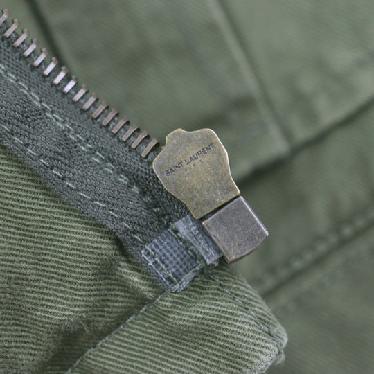 SAINT LAURENT PARIS Military jacket 598812 Outer: 77% cotton, Outer: 23% linen, Lining: 100% cotton, Part: polyester khaki mens 46 Used Authentic