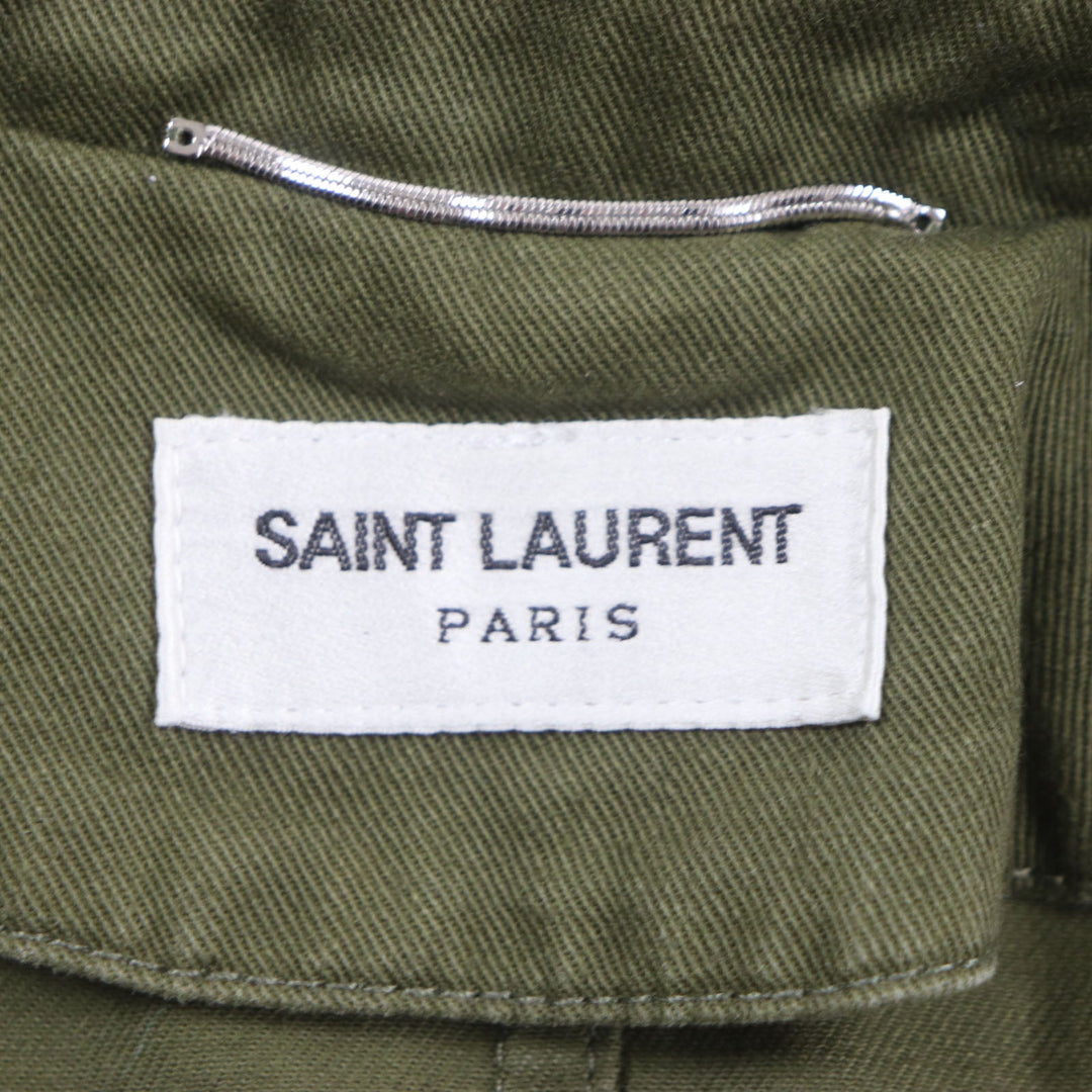 SAINT LAURENT PARIS Military jacket 598812 Outer: 77% cotton, Outer: 23% linen, Lining: 100% cotton, Part: polyester khaki mens 46 Used Authentic