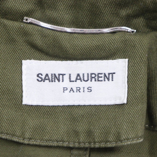 SAINT LAURENT PARIS Military jacket 598812 Outer: 77% cotton, Outer: 23% linen, Lining: 100% cotton, Part: polyester khaki mens 46 Used Authentic