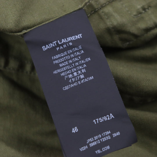 SAINT LAURENT PARIS Military jacket 598812 Outer: 77% cotton, Outer: 23% linen, Lining: 100% cotton, Part: polyester khaki mens 46 Used Authentic
