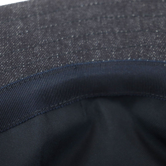 HERMES hat Outer: 100% cotton, Leather part: cowhide, Lining: 65% rayon, Lining: 35% silk, Part: 100% polyester Indigo Fred Crews Carrousel mens Used Authentic