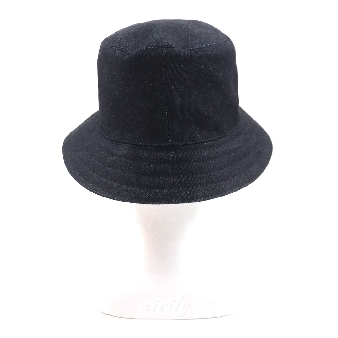 HERMES hat Outer: 100% cotton, Leather part: cowhide, Lining: 65% rayon, Lining: 35% silk, Part: 100% polyester Indigo Fred Crews Carrousel mens Used Authentic