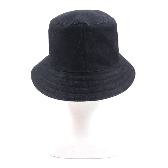HERMES hat Outer: 100% cotton, Leather part: cowhide, Lining: 65% rayon, Lining: 35% silk, Part: 100% polyester Indigo Fred Crews Carrousel mens Used Authentic