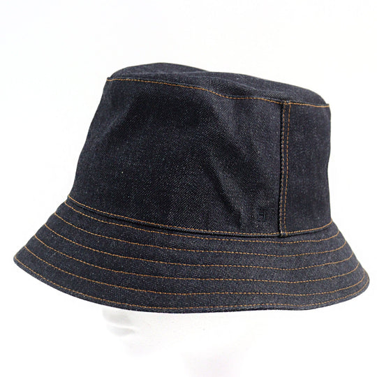 HERMES hat Main: 100% cotton Indigo blue mens 57 Used Authentic