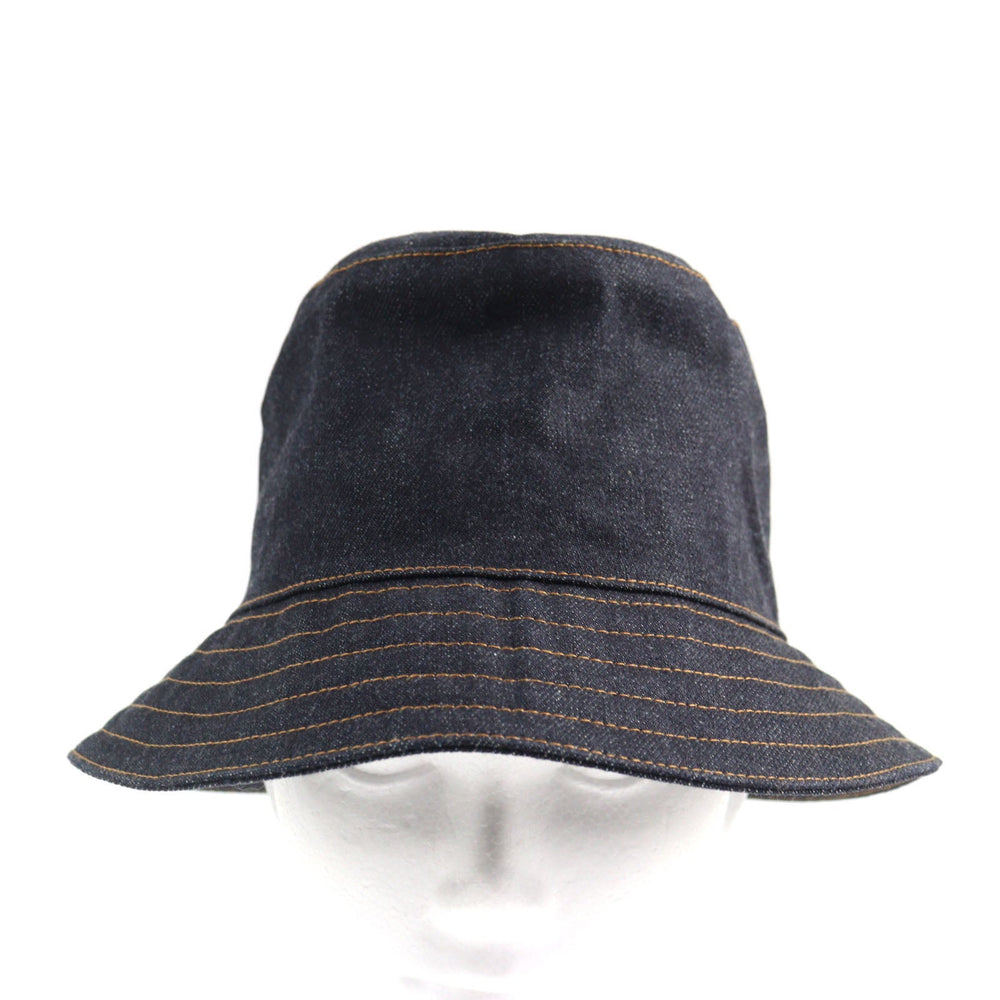 HERMES hat Main: 100% cotton Indigo blue mens 57 Used Authentic