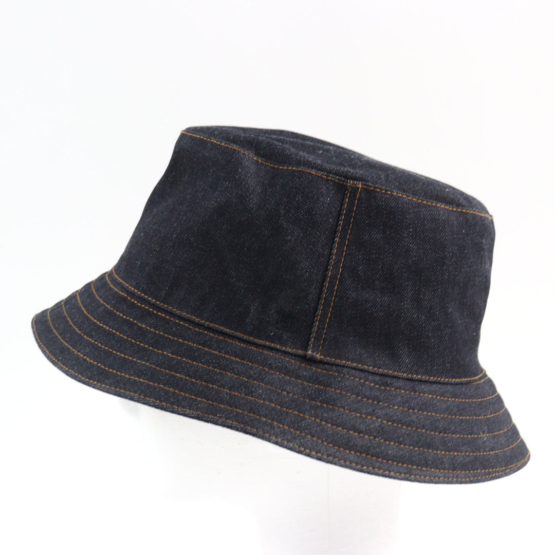 HERMES hat Main: 100% cotton Indigo blue mens 57 Used Authentic