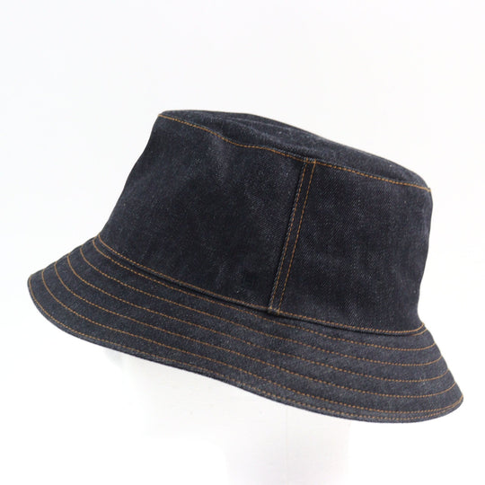 HERMES hat Main: 100% cotton Indigo blue mens 57 Used Authentic