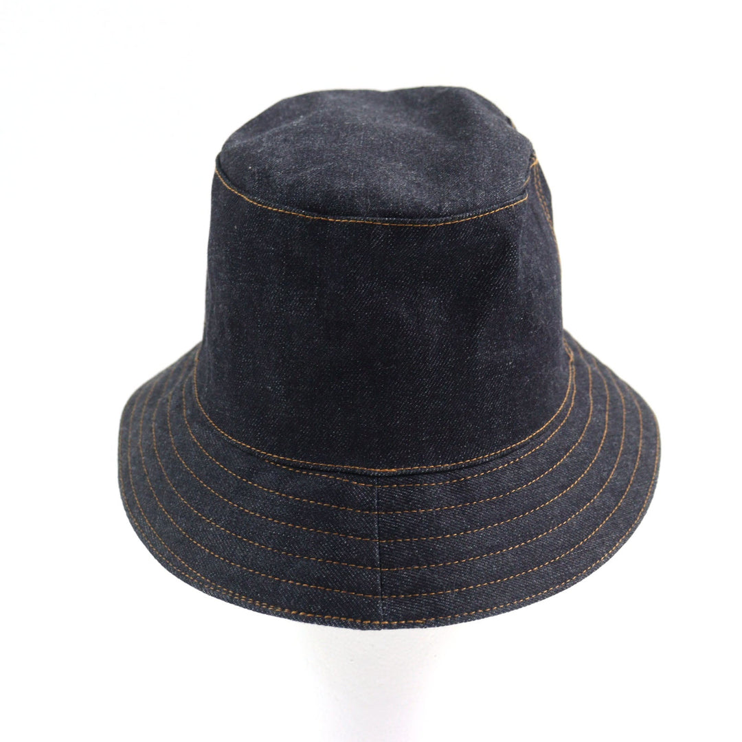 HERMES hat Main: 100% cotton Indigo blue mens 57 Used Authentic