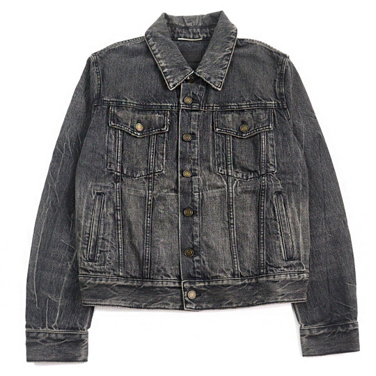 SAINT LAURENT PARIS Denim Jacket 505820 Main: 100% cotton Dark gray mens S Used Authentic
