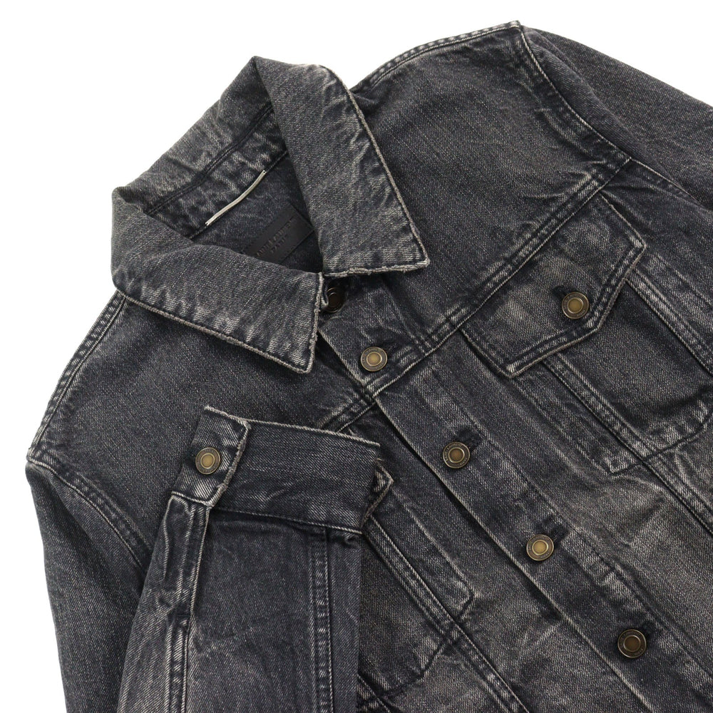 SAINT LAURENT PARIS Denim Jacket 505820 Main: 100% cotton Dark gray mens S Used Authentic