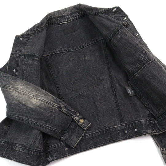 SAINT LAURENT PARIS Denim Jacket 505820 Main: 100% cotton Dark gray mens S Used Authentic