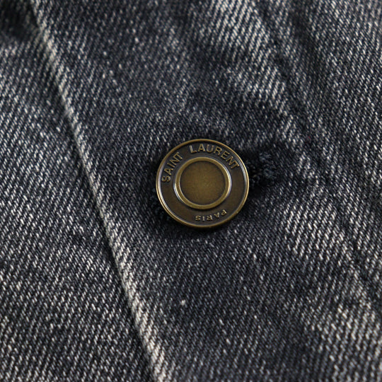 SAINT LAURENT PARIS Denim Jacket 505820 Main: 100% cotton Dark gray mens S Used Authentic