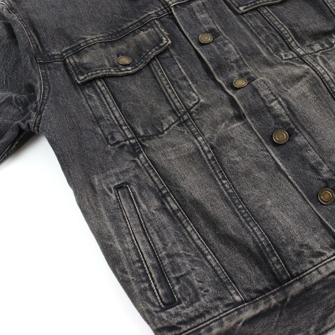 SAINT LAURENT PARIS Denim Jacket 505820 Main: 100% cotton Dark gray mens S Used Authentic