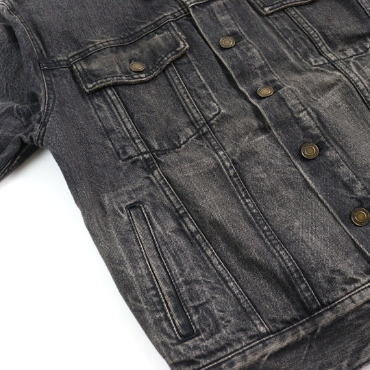 SAINT LAURENT PARIS Denim Jacket 505820 Main: 100% cotton Dark gray mens S Used Authentic