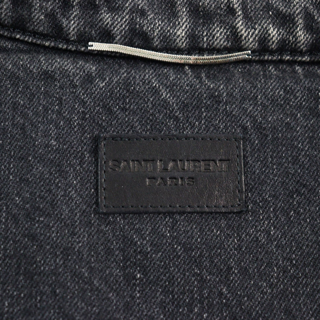 SAINT LAURENT PARIS Denim Jacket 505820 Main: 100% cotton Dark gray mens S Used Authentic