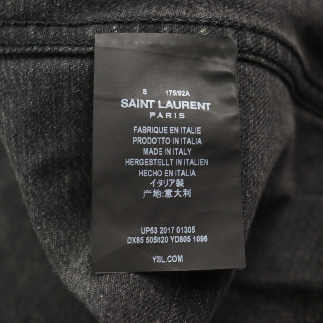 SAINT LAURENT PARIS Denim Jacket 505820 Main: 100% cotton Dark gray mens S Used Authentic