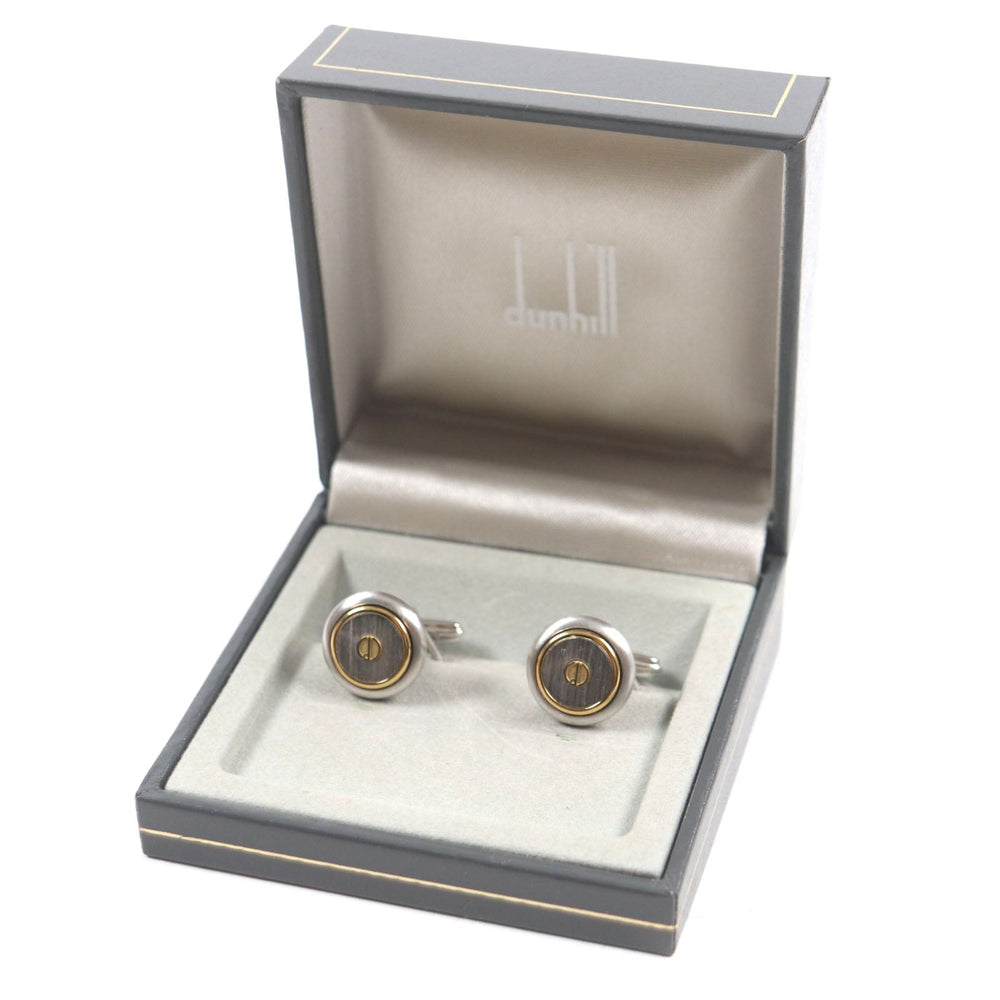 Dunhill cuffs metal Silver gold mens Used Authentic