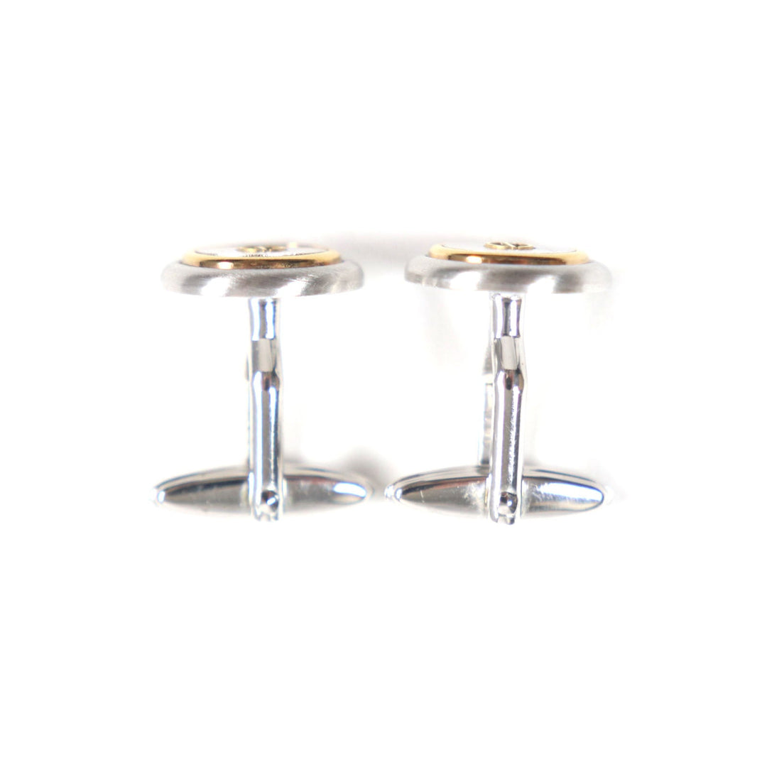 Dunhill cuffs metal Silver gold mens Used Authentic