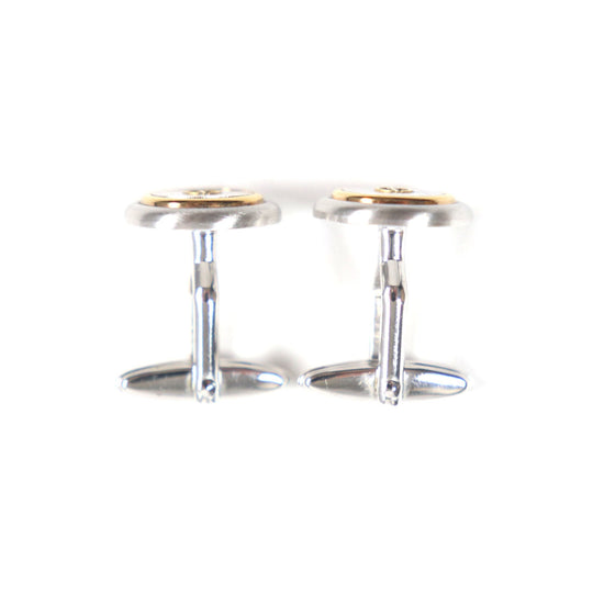 Dunhill cuffs metal Silver gold mens Used Authentic