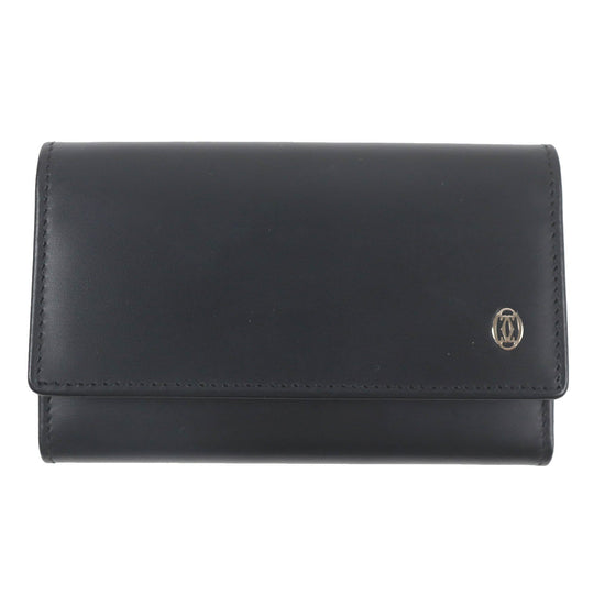 CARTIER Key case Key holder  leather black Pasha de Cartier