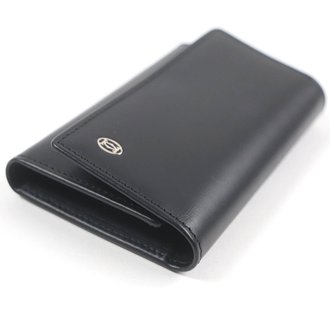 CARTIER Key case Key holder  leather black Pasha de Cartier