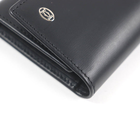 CARTIER Key case Key holder  leather black Pasha de Cartier