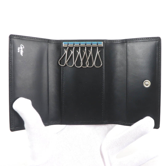 CARTIER Key case Key holder  leather black Pasha de Cartier