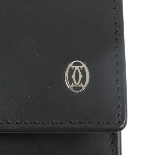 CARTIER Key case Key holder  leather black Pasha de Cartier