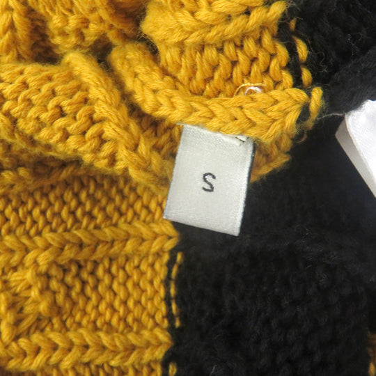 GUCCI sweater 545709 Main: 100% cotton, some: nylon, some: acrylic, some: polyester, some: wool Yellow black mens S Used Authentic