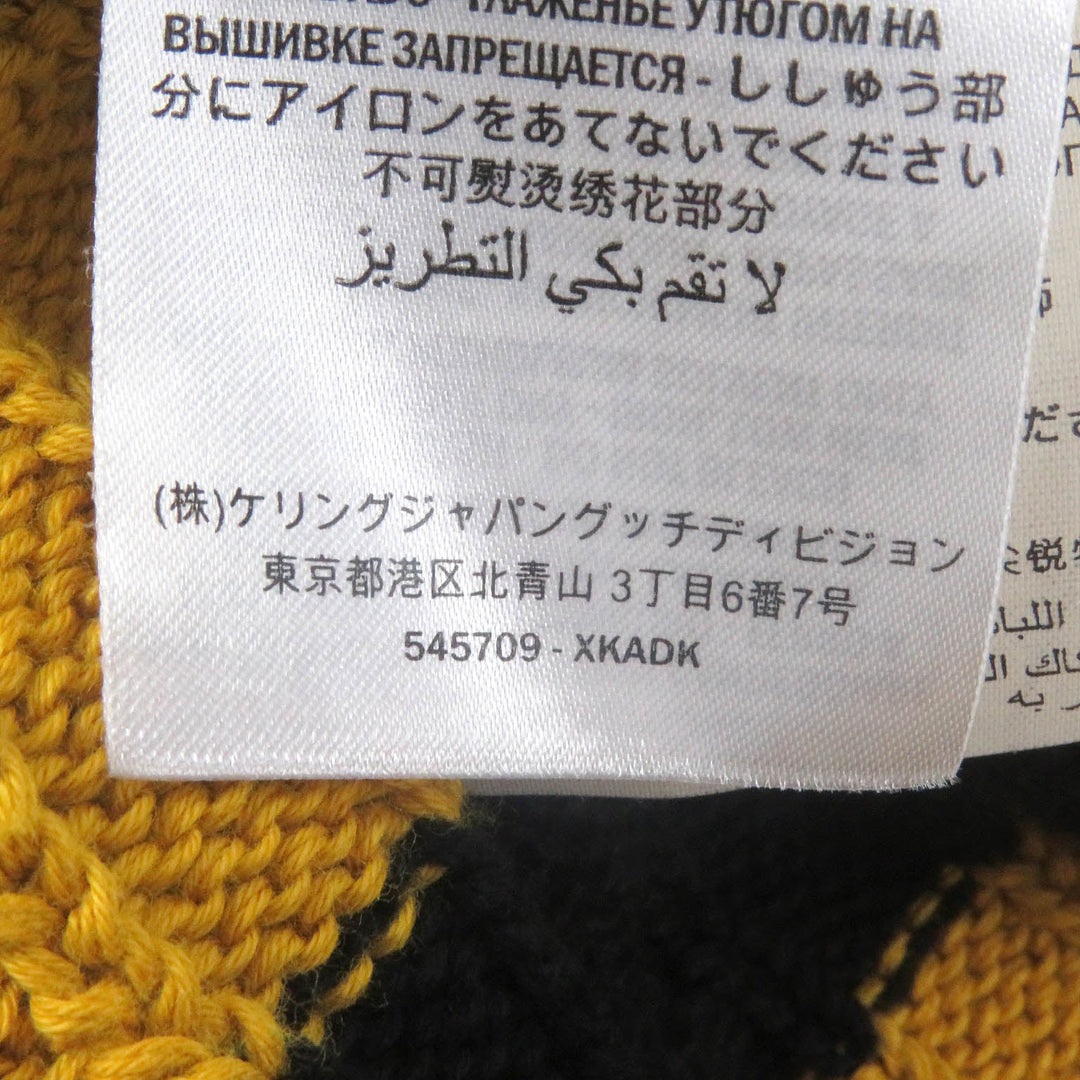GUCCI sweater 545709 Main: 100% cotton, some: nylon, some: acrylic, some: polyester, some: wool Yellow black mens S Used Authentic