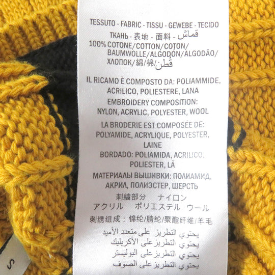 GUCCI sweater 545709 Main: 100% cotton, some: nylon, some: acrylic, some: polyester, some: wool Yellow black mens S Used Authentic