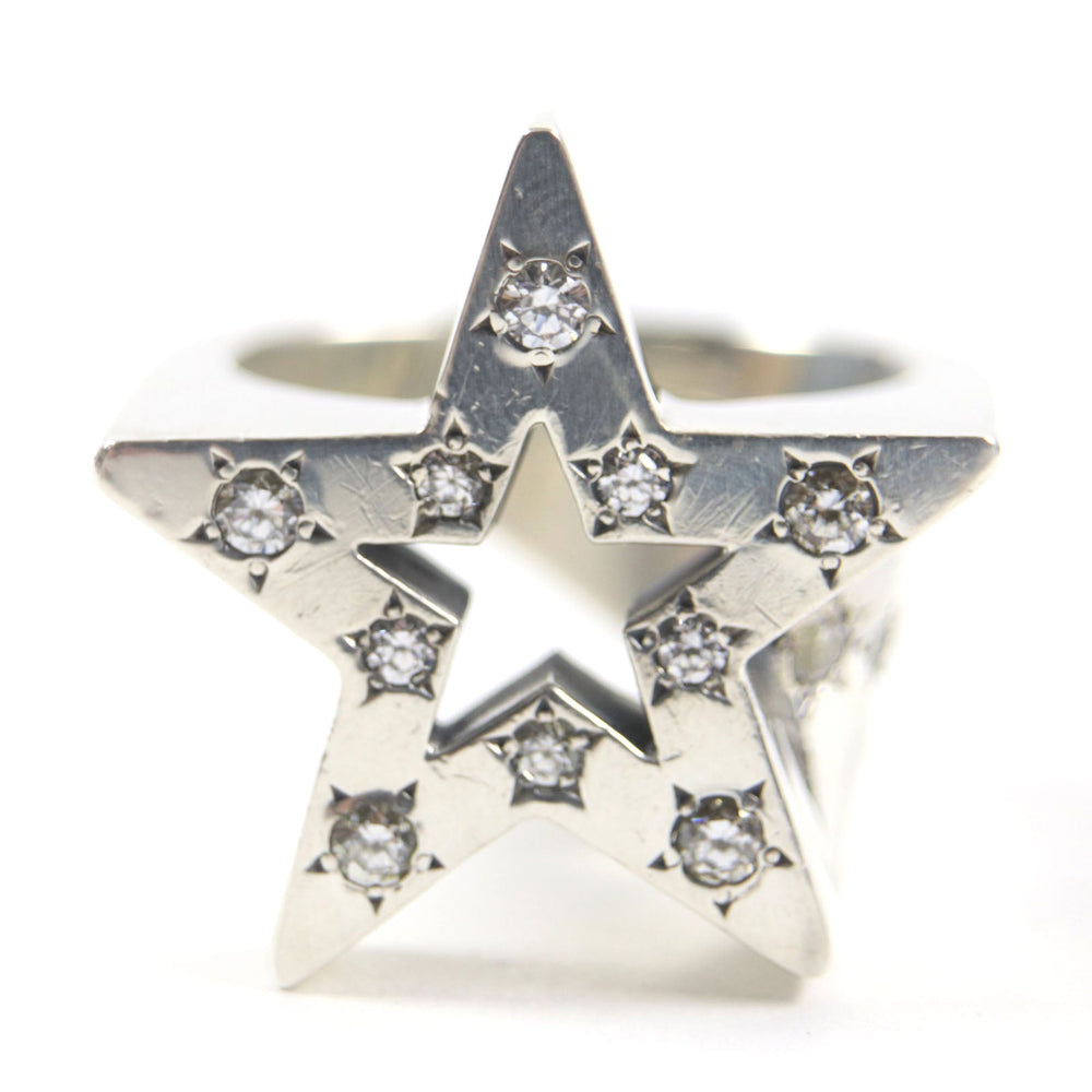 BANKROBBER Ring 950 Silver STAR BRIGHT RING mens Used Authentic
