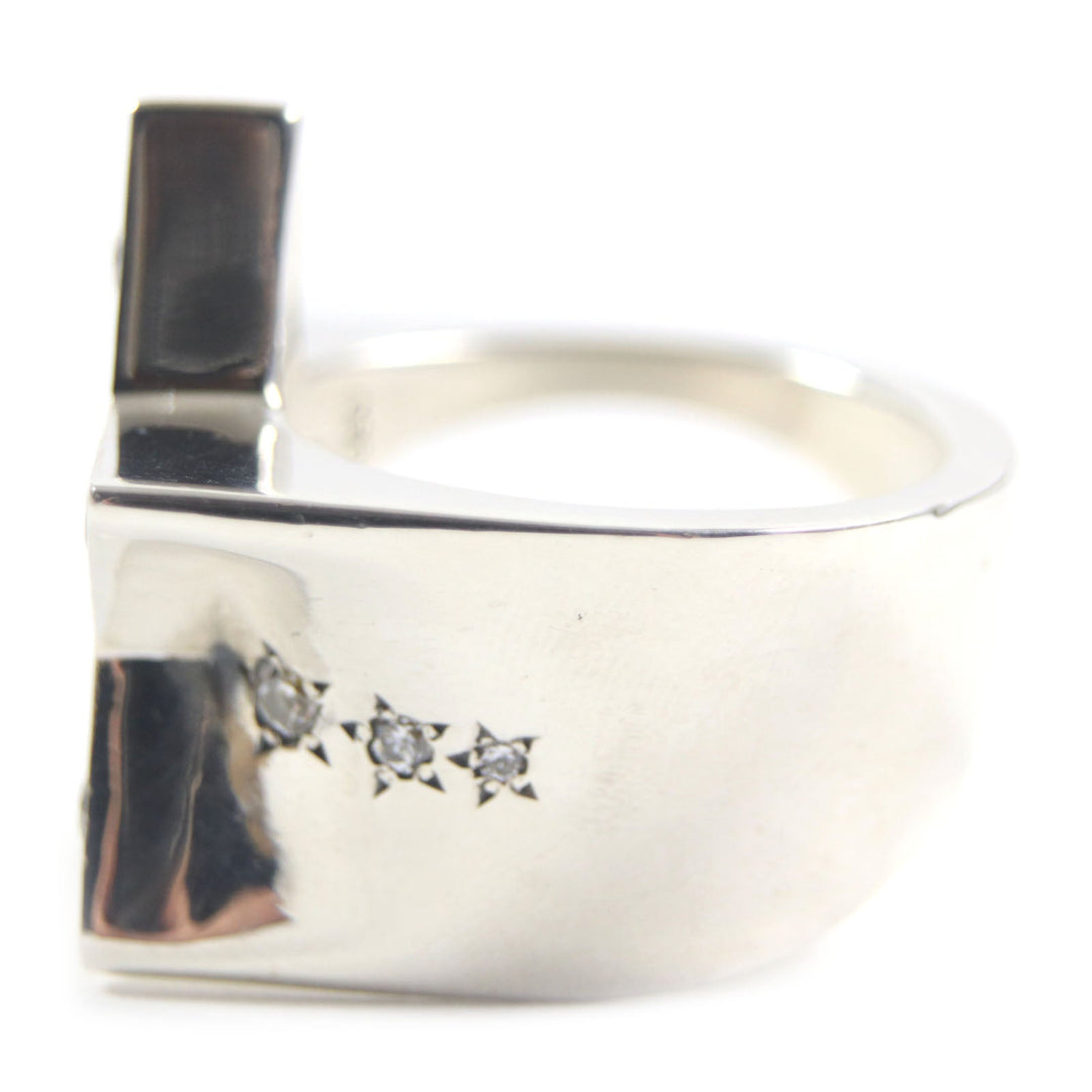 BANKROBBER Ring 950 Silver STAR BRIGHT RING mens Used Authentic