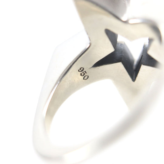BANKROBBER Ring 950 Silver STAR BRIGHT RING mens Used Authentic
