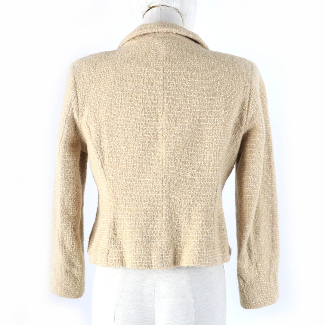CHANEL Jacket 02C P18870V10901 Main: 75% wool, Main: 20% rayon, Main: 5% nylon, Lining: 95% silk, Lining: 5% elastane (polyurethane) beige Women 42 Used Authentic