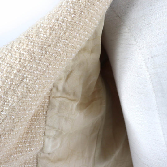 CHANEL Jacket 02C P18870V10901 Main: 75% wool, Main: 20% rayon, Main: 5% nylon, Lining: 95% silk, Lining: 5% elastane (polyurethane) beige Women 42 Used Authentic