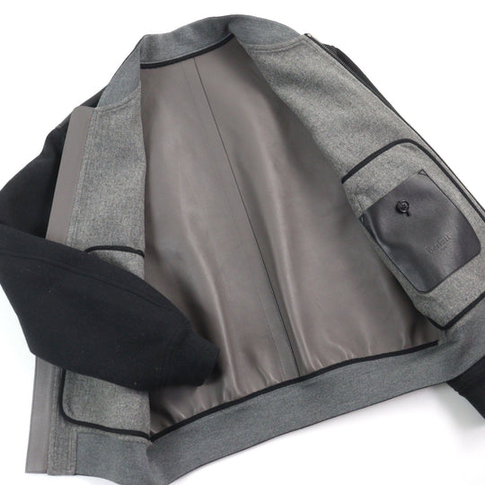 Berluti Blouson R15OBU56WAQZ Main: 100% wool, Part: Sheepskin, Sleeve lining: 100% cupra, Part: 88% wool, Part: 10% nylon Dark gray mens A 44 Used Authentic